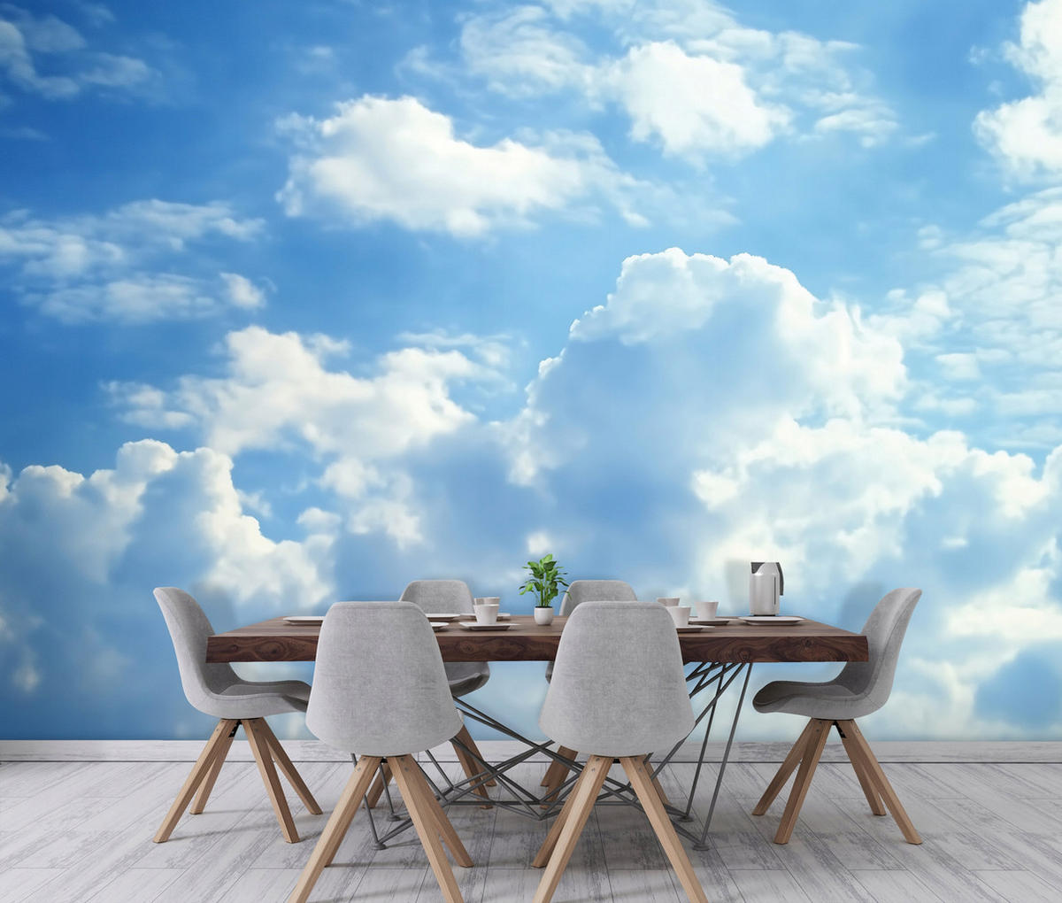 FOTOTAPETE Himmel Wolken Vlies Tapete Wohnzimmer 150x105 - Multicolor, Papier (150/105cm) - Wallarena