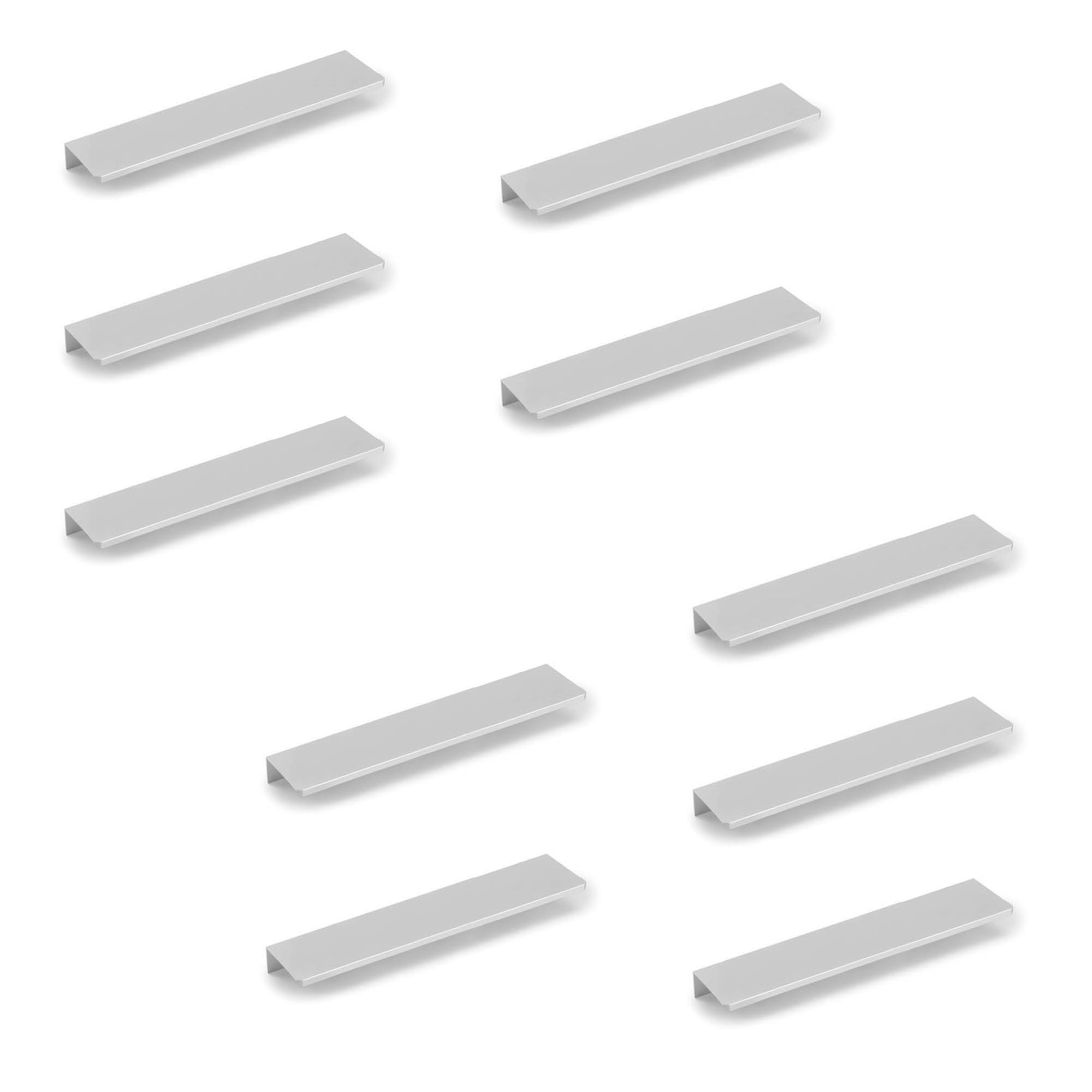 MÖBELGRIFFE Setubal, L198mm, 128mm Achsenabstand, Aluminium, matt eloxiert 10er-set - Dunkelgrau, Metall (1.6/4/19.8cm) - EMUCA