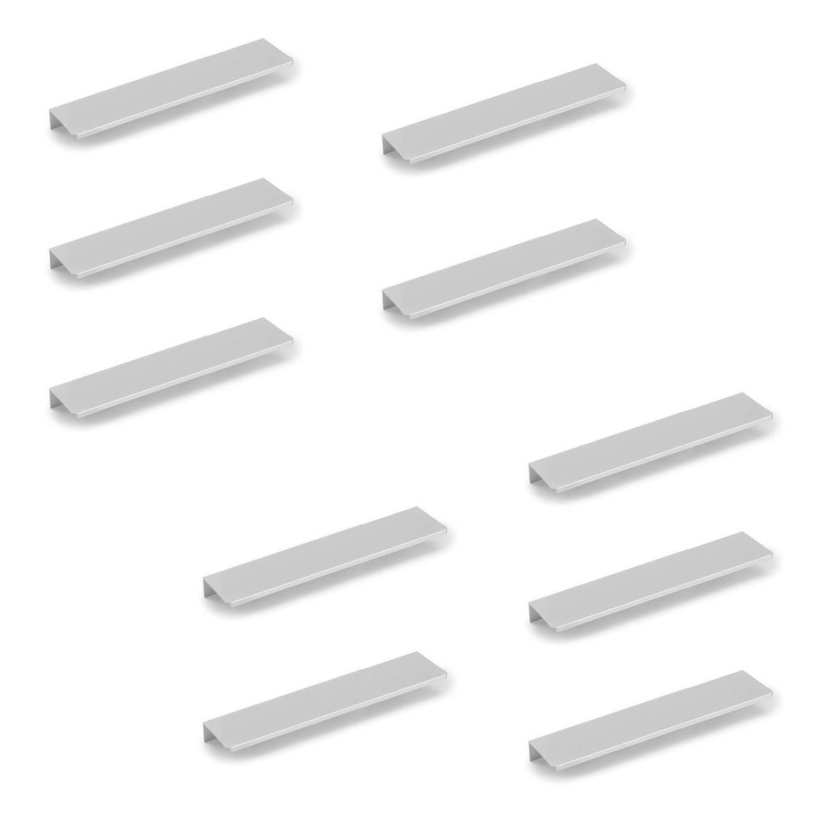MÖBELGRIFFE Setubal, L198mm, 128mm Achsenabstand, Aluminium, matt eloxiert 10er-set - Dunkelgrau, Metall (1.6/4/19.8cm) - EMUCA