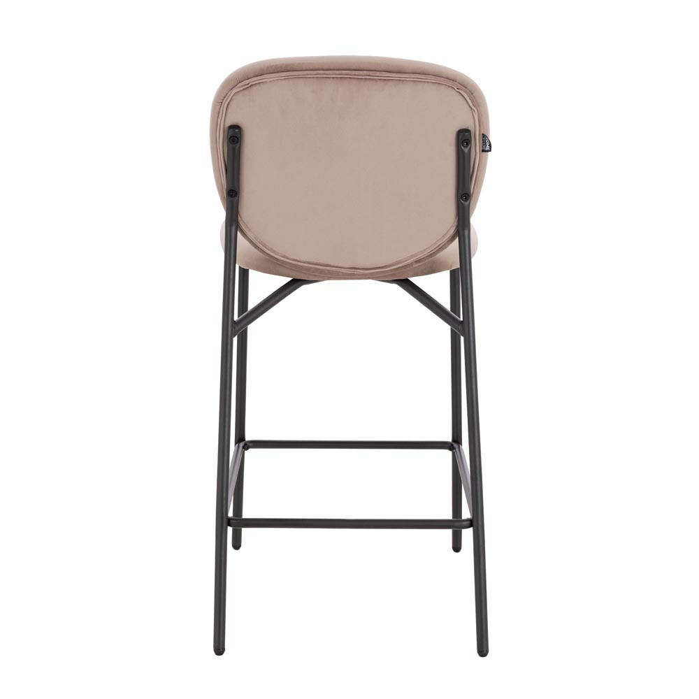 BARHOCKER CELDA - Menge: 4, Farbe: Samt Hellbraun - Hellbraun, Kunststoff (44/93/52cm) - Home Deluxe