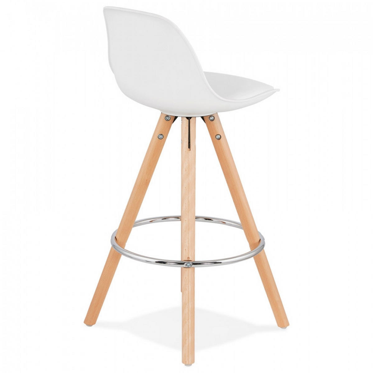 BARHOCKER Weiß 42x85x42cm - Buchefarben/Weiß, Holz/Kunststoff (42/85/42cm) - AlterEgo