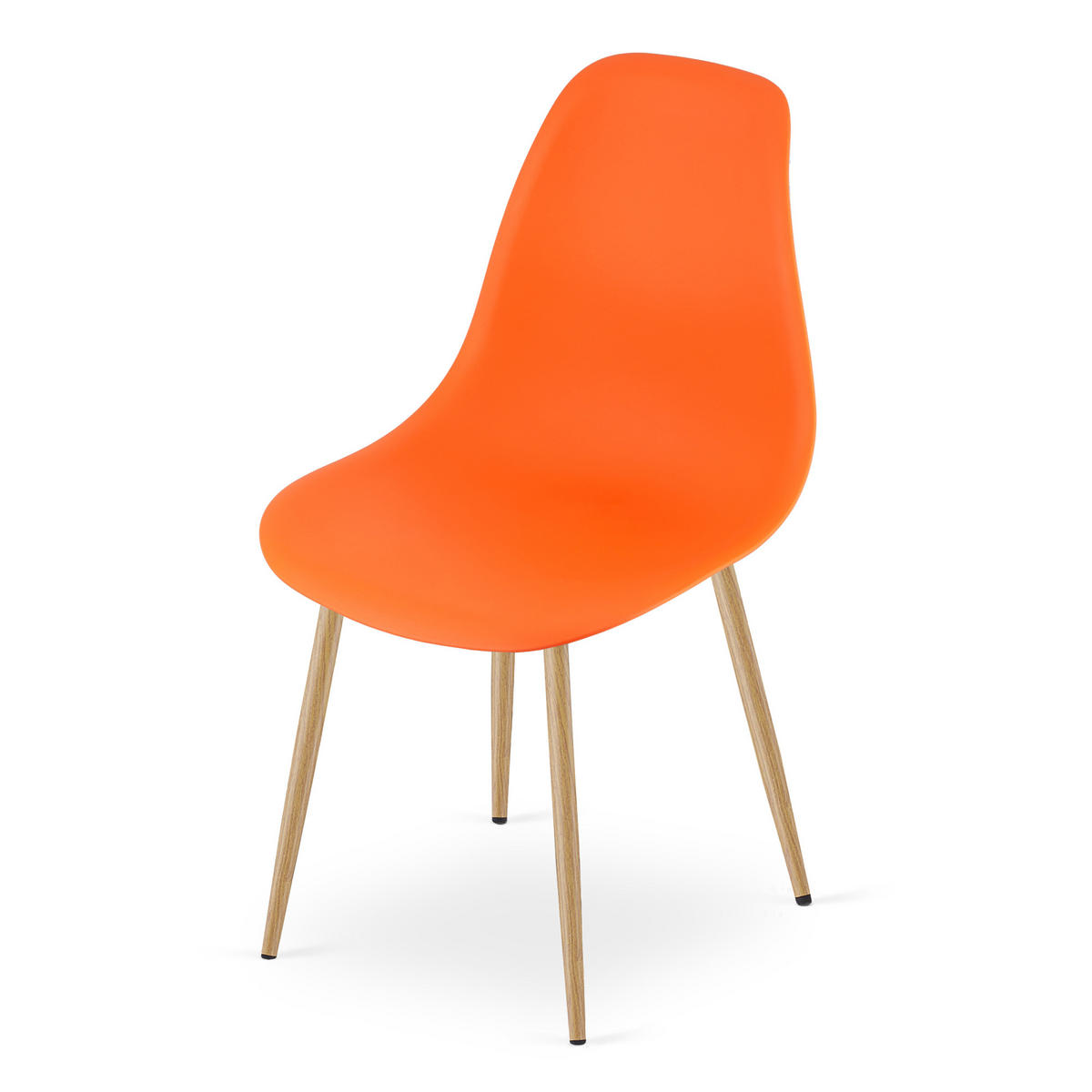 ESSZIMMERSTUHL KALEO orangefarbener Sitz, natürliche Beine - Orange/Naturfarben, Kunststoff (46/84/51cm) - Valora