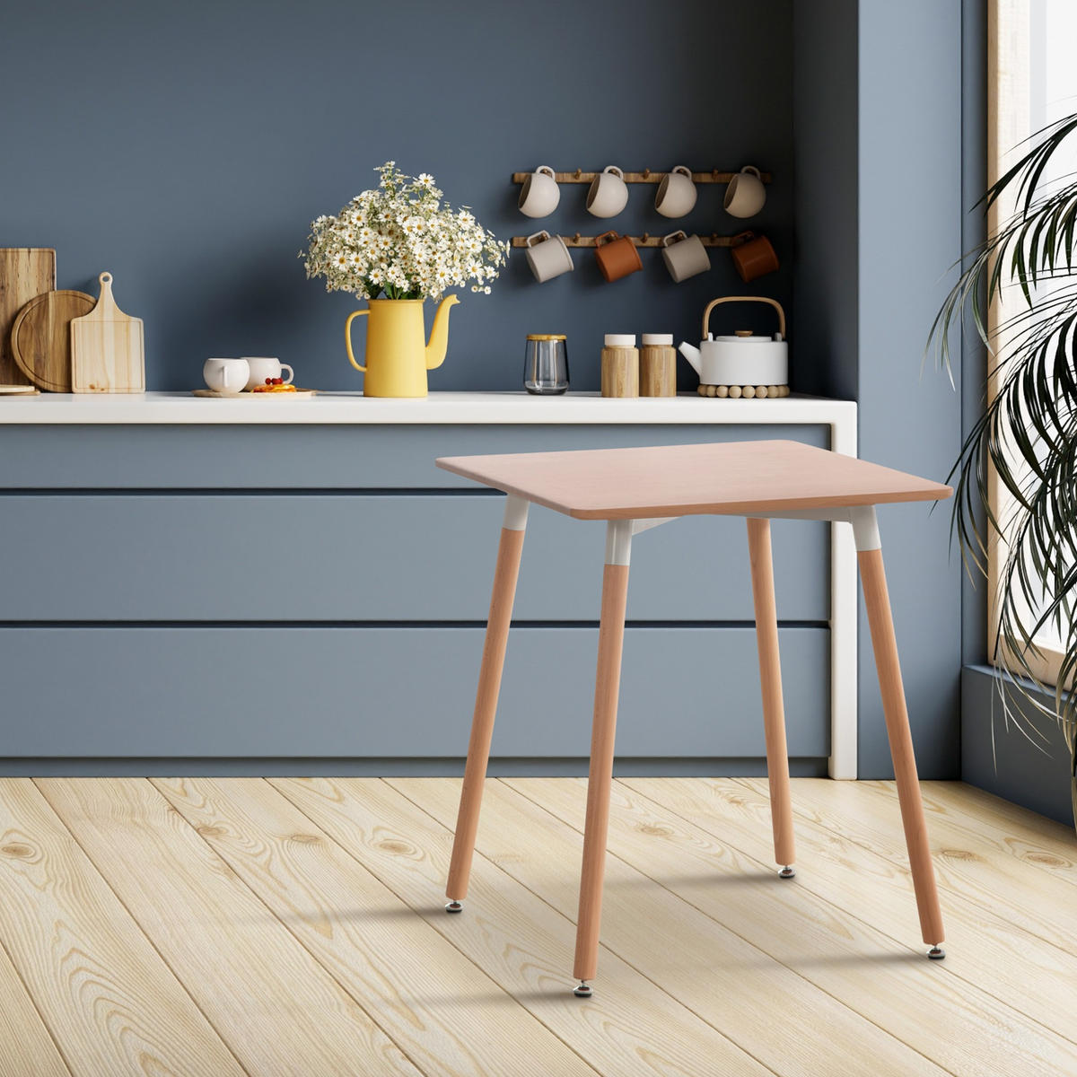 KONSOLENTISCH eckig 60/60/70 cm Holz natura - Eukalyptusholzfarben, Holz (60/60/70cm) - CLP