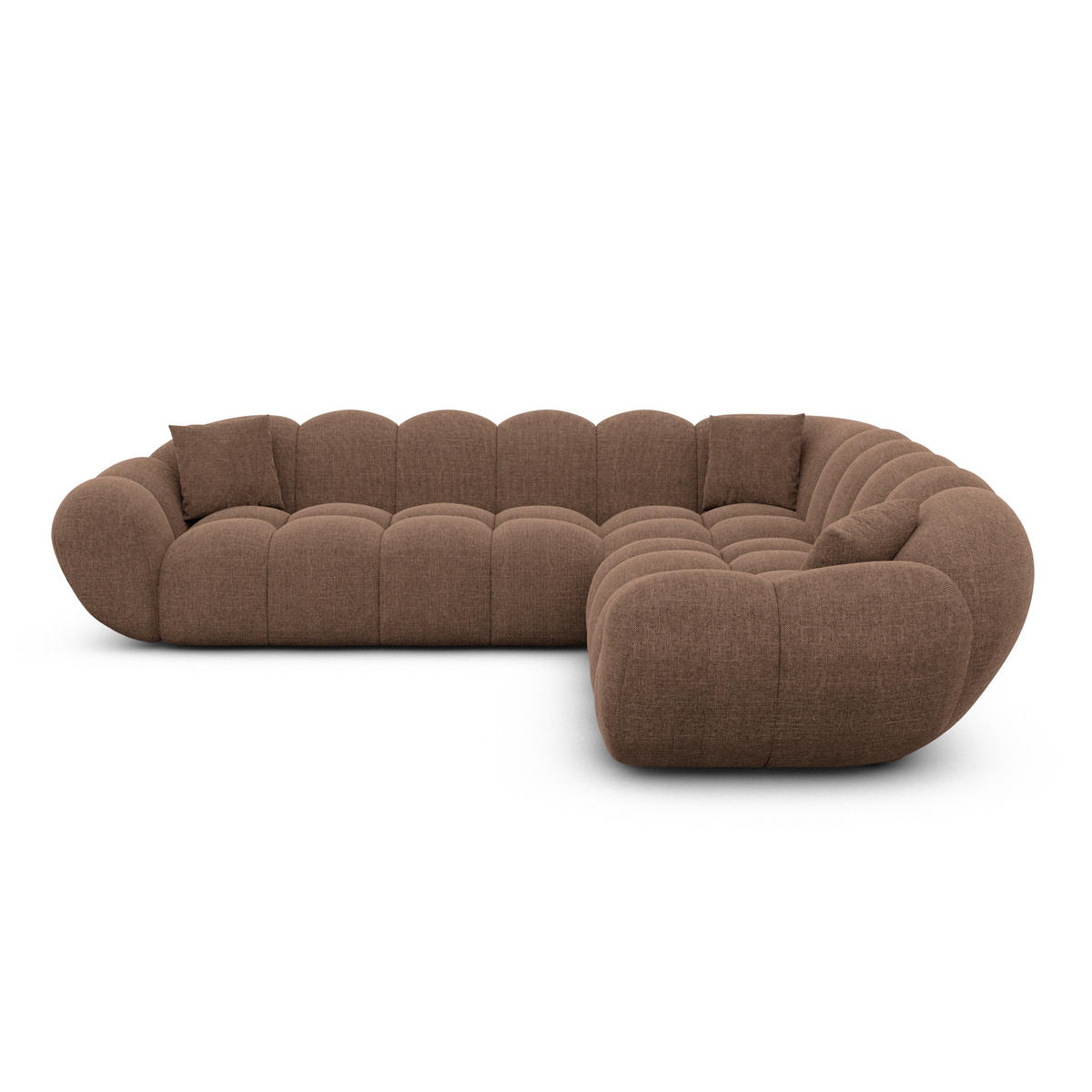 ECKSOFA Liva Braun Strukturstoff - Braun, Textil (258/258cm) - VAROYAL