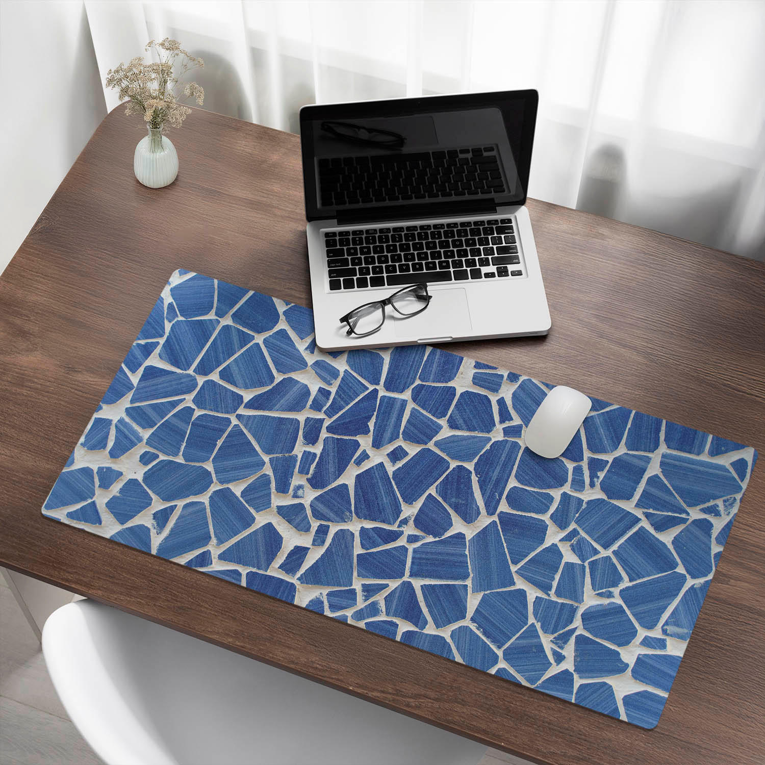 SCHREIBTISCHUNTERLAGE 100x50 cm Blau - Hellblau, Kunststoff (100/50/1.6cm) - Wallfluent