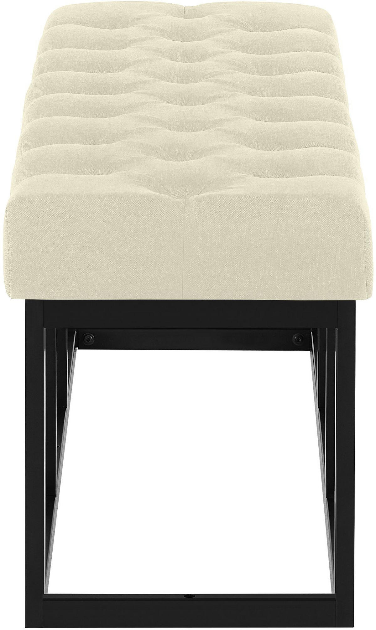 SITZBANK 120/38 cm Stoff Creme - Creme/Schwarz, Textil/Metall (120/46/38cm) - CLP