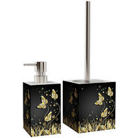 BADEZIMMER Set Silhouette - Schwarz, Kunststoff (7/17/7cm) - Sanilo