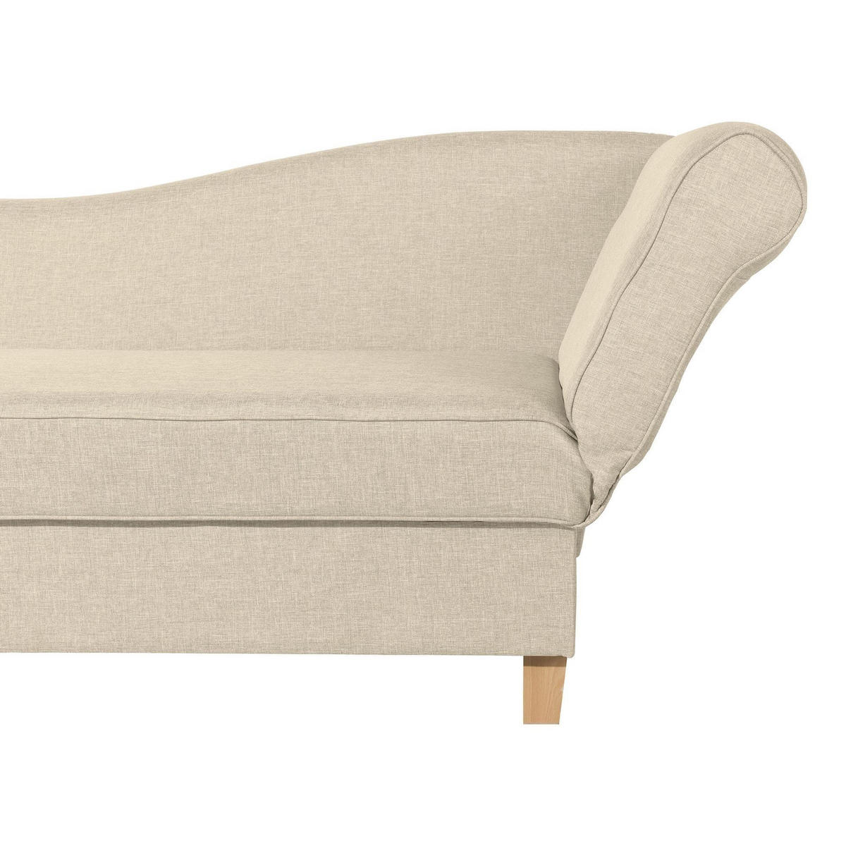 RECAMIERE mit Armteil rechts klappbar Katia Bezug Flachgewebe Buche natur / beige - Beige, Kunststoff (190/82/88cm) - 58aufmkessel