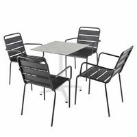 GARTENSET 5-tlg., Grau - Grau, Metall - Oviala