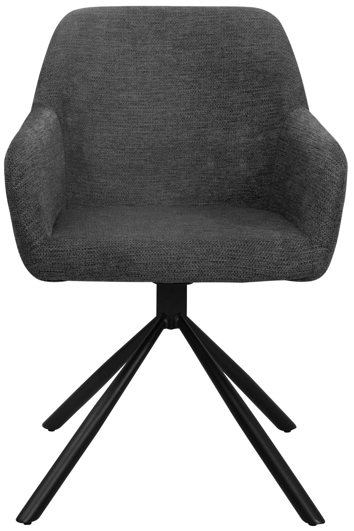ESSZIMMERSTUHL Cuneo - Schwarz/Grau, Textil/Metall (56/85/60cm) - Mr. Deko