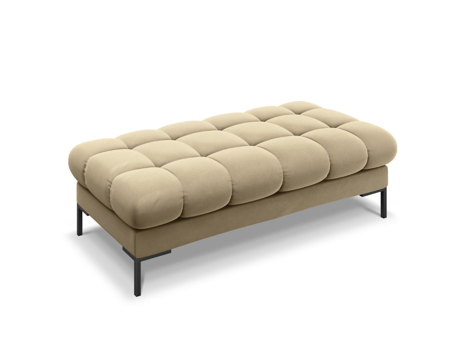 BANK Mamaia aus Samt beige 2 Sitzplätze - Beige, Textil (133/41/62cm) - Micadoni