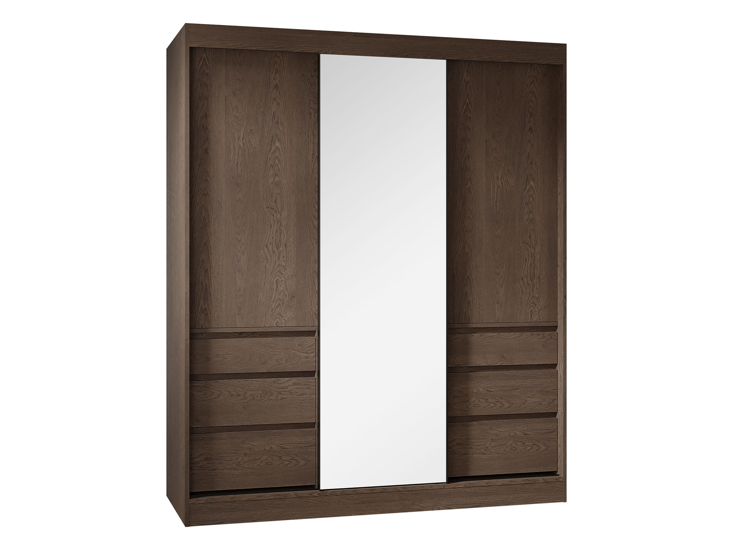 SCHWEBETÜRENSCHRANK Haiti 180 mit Spiegel - Braun, Holzwerkstoff (180/216/65cm) - MIRJAN24
