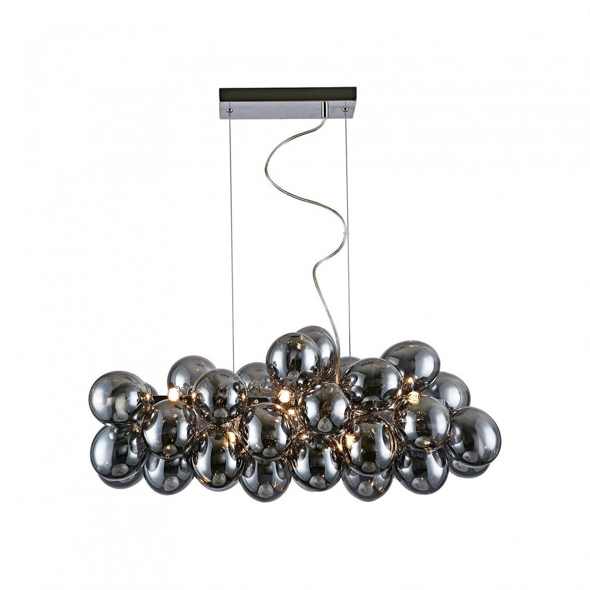 HÄNGELEUCHTE Bartali, Rauchgrau, 80cm - Grau, Glas (80/80/26cm) - KOSILUM
