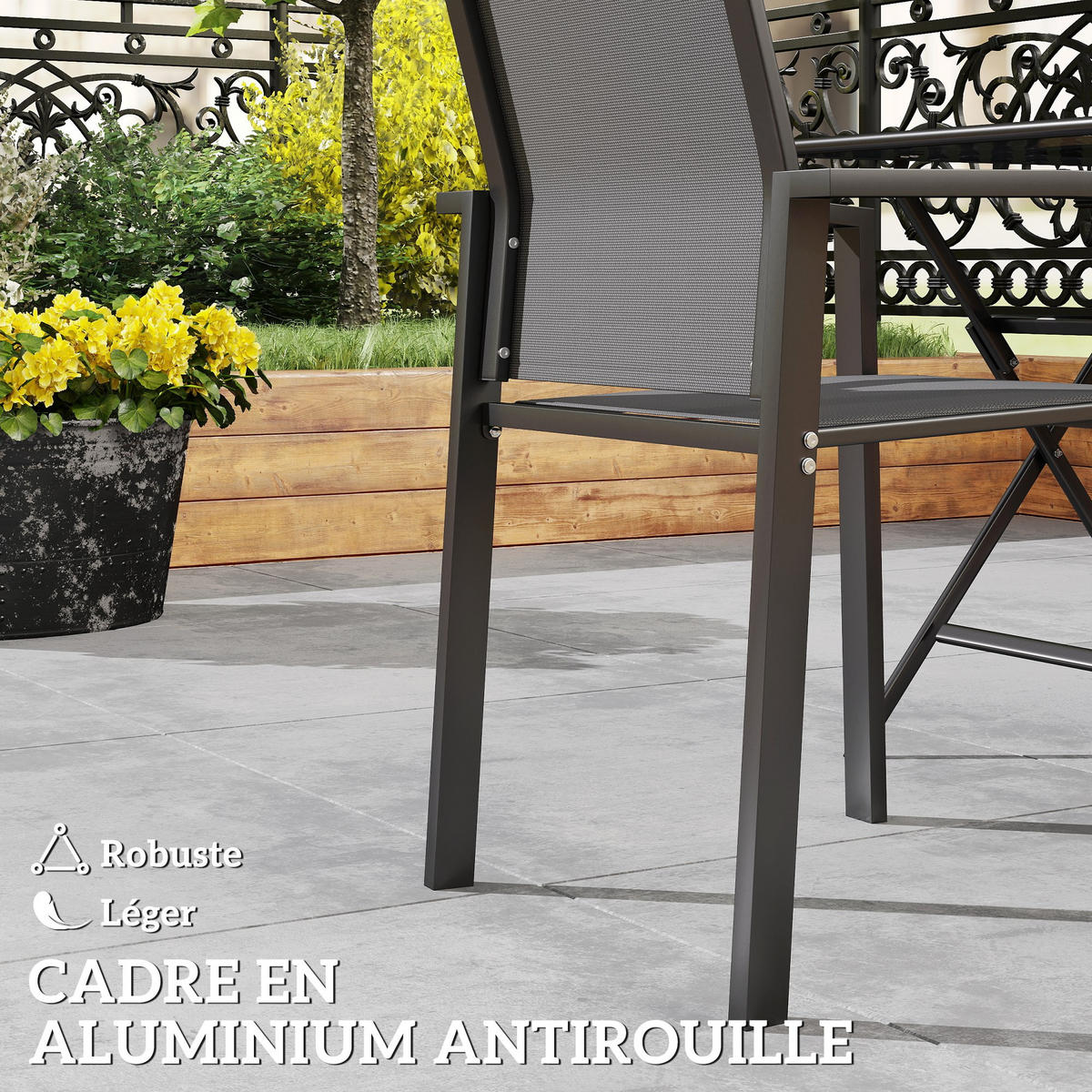 GARTENSTÜHLE 2er-Set DE-13265 stapelbar mit Armlehnen Dunkelgrau - Dunkelgrau, Metall (58/89/56cm) - ComfortXL