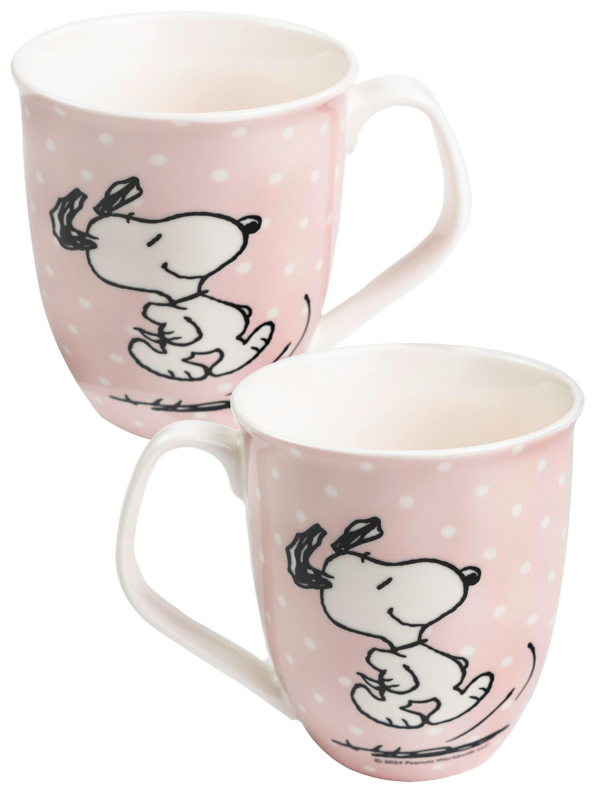 KAFFEEBECHER The Peanuts Snoopy Rosa mit Punkten 280 ml - Rosa, Keramik (0.28L) - United Labels