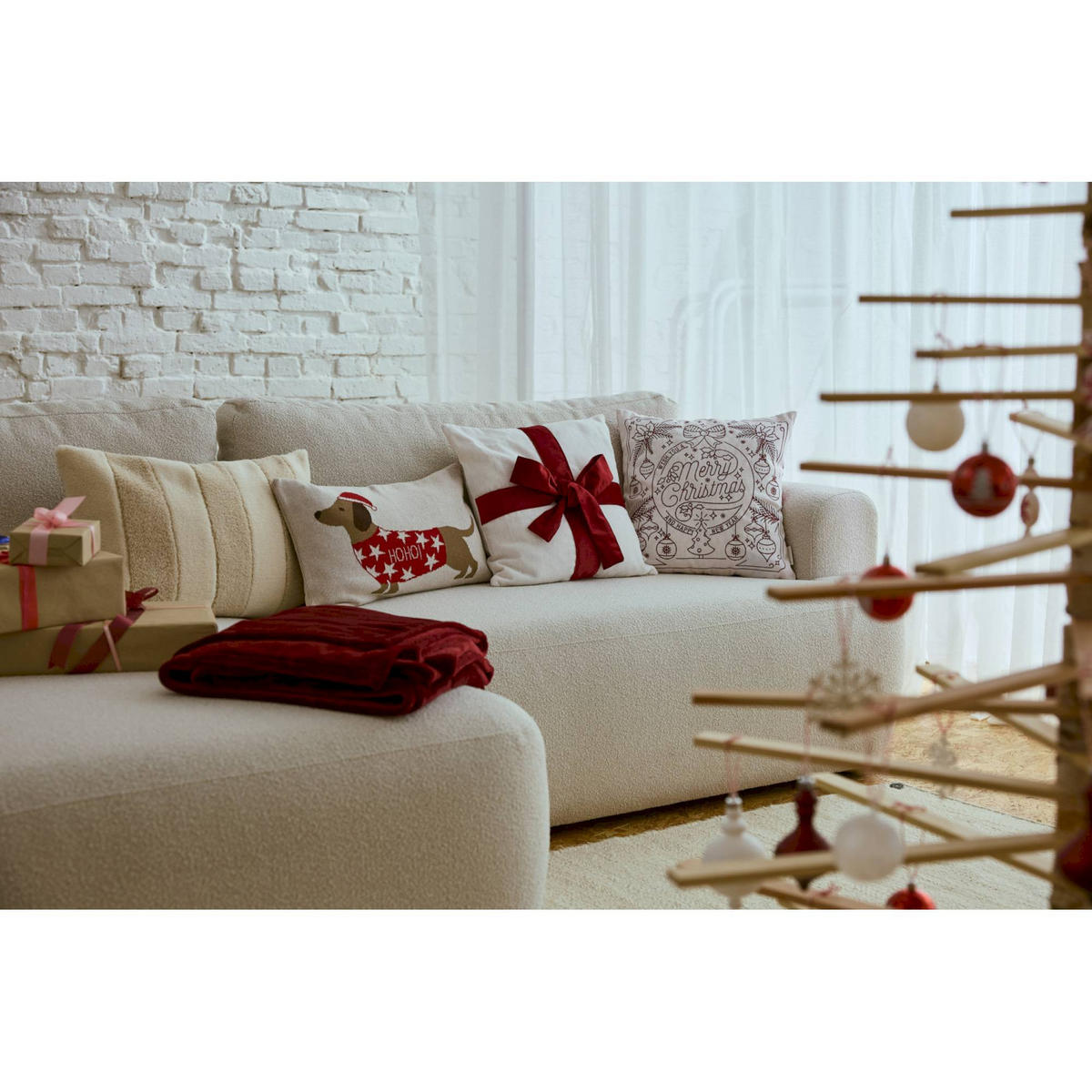 ZIERKISSENHÜLLE WEIHNACHTSKISSEN - Rot, Textil (45/45cm) - Tom Tailor