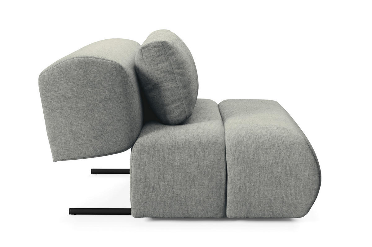 SESSEL ATOMO, Modern Polstersessel Loungesessel, Chenille-Stoff Grau - Grau, Holz/Metall (98/82/134cm) - MASSENO