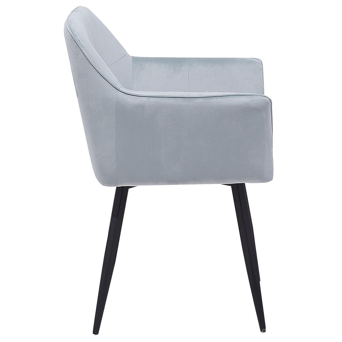 ESSZIMMERSTUHL 2er-Set Samtstoff Grau Jasmin - Grau, Textil/Metall (60/84/49cm) - Beliani