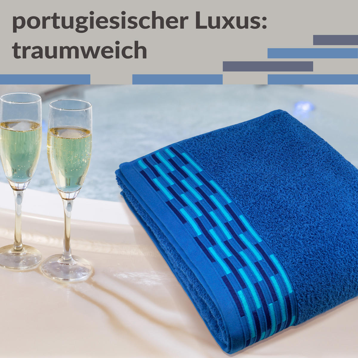 SAUNATUCH Lugano Königsblau 80x200 cm - Dunkelblau, Textil (80/200cm) - Lashuma