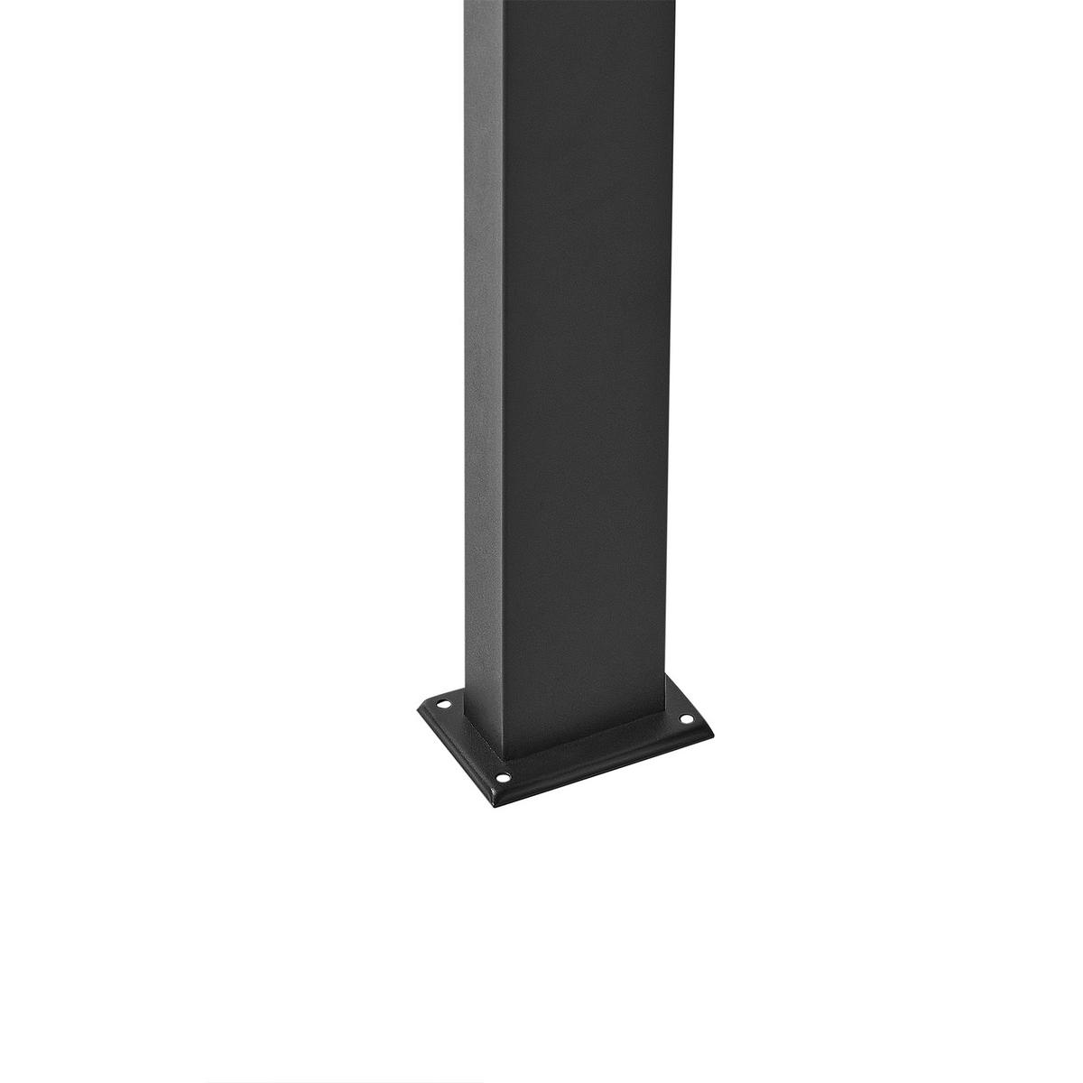 SOLAR-LED-POLLERLEUCHTE Schwarz Parkers - Schwarz, Metall (19/19/50cm) - Beliani