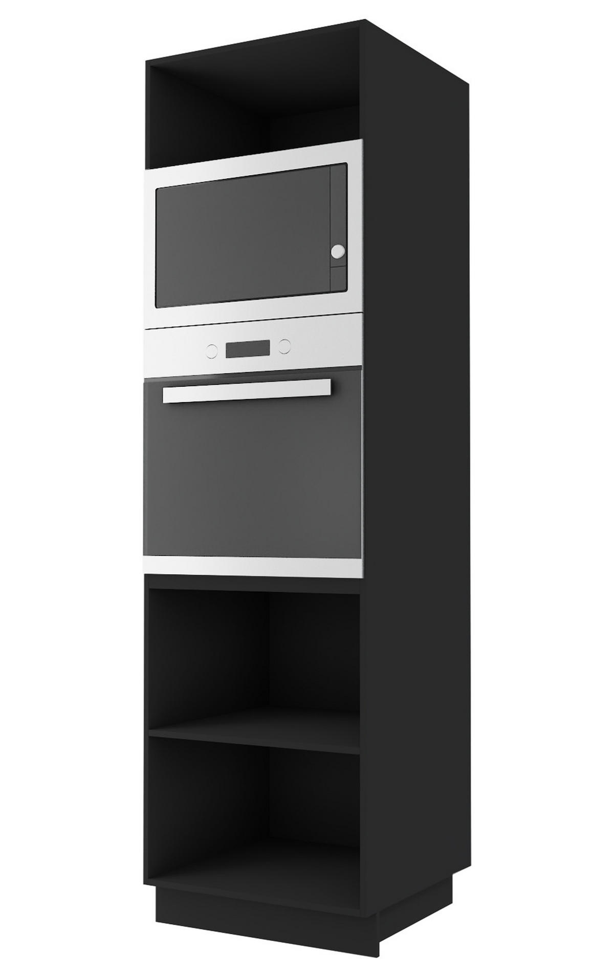 BACKOFEN-HOCHSCHRANK Kvantum D14/RU/60/207 Beige Matt / Schwarz Matt 60 / 59 / 207cm - Beige/Schwarz, Holz/Holzwerkstoff (60/207/59cm) - Feldmann-Wohnen