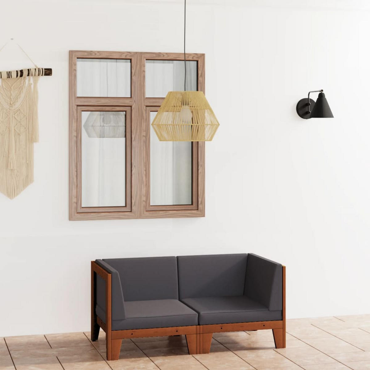 GARTENSET Renard 2-teilig - Grau, Holzwerkstoff - Nettlife