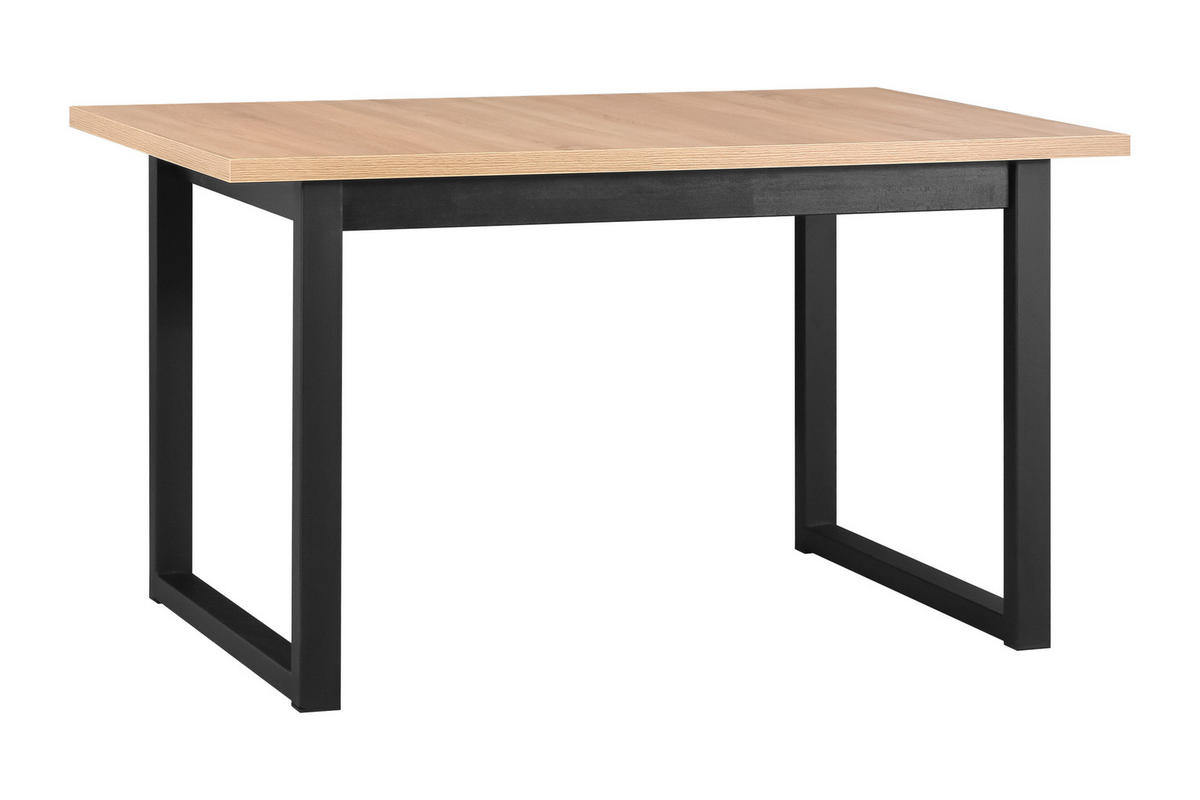 ESSTISCH Ikon 3 M - Schwarz/Sonoma Eiche, Holz/Metall (80/140/79cm) - Leaf Design