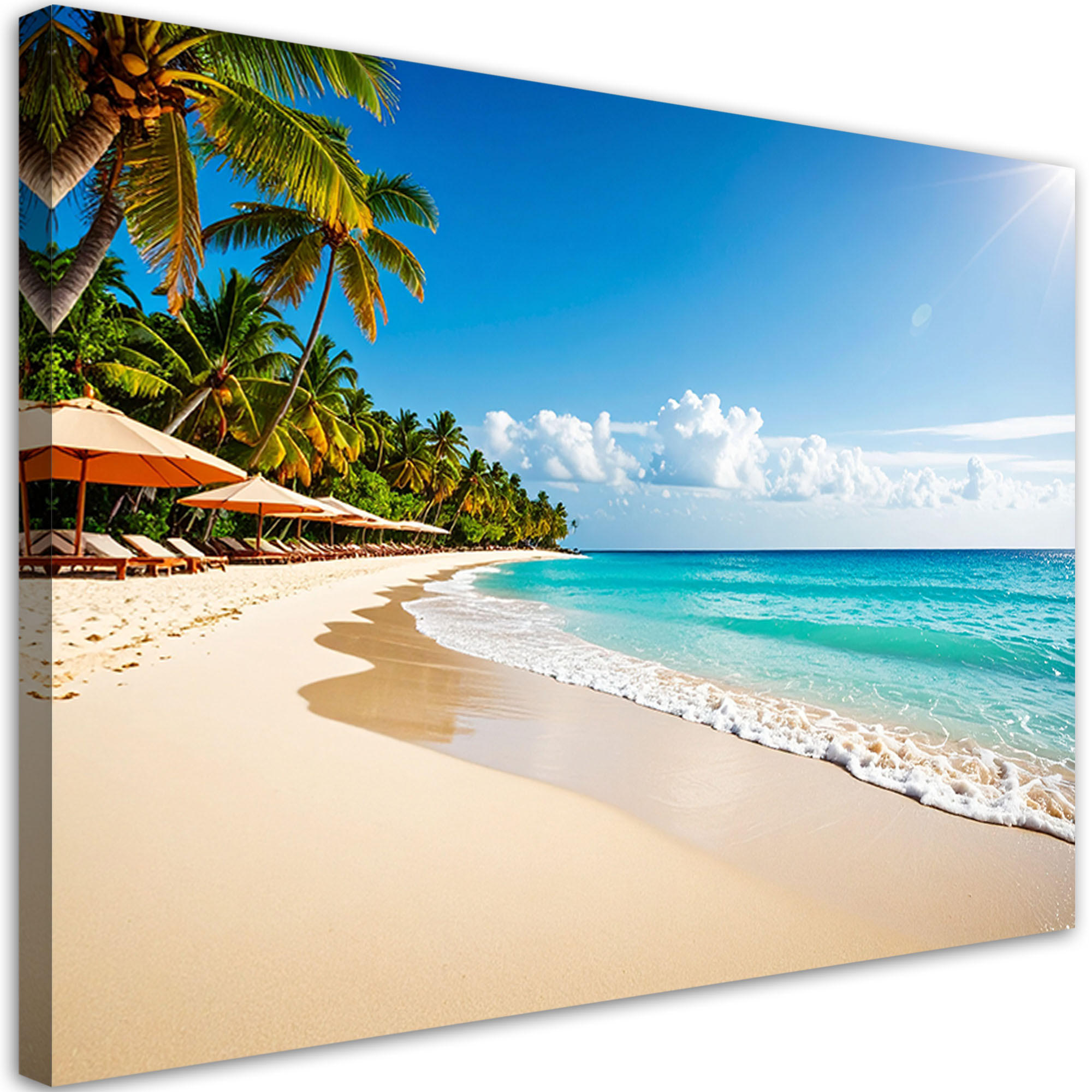 LEINWANDBILD Strand Meereslandschaft 100x70cm - Blau, Textil (100/70cm) - Feeby