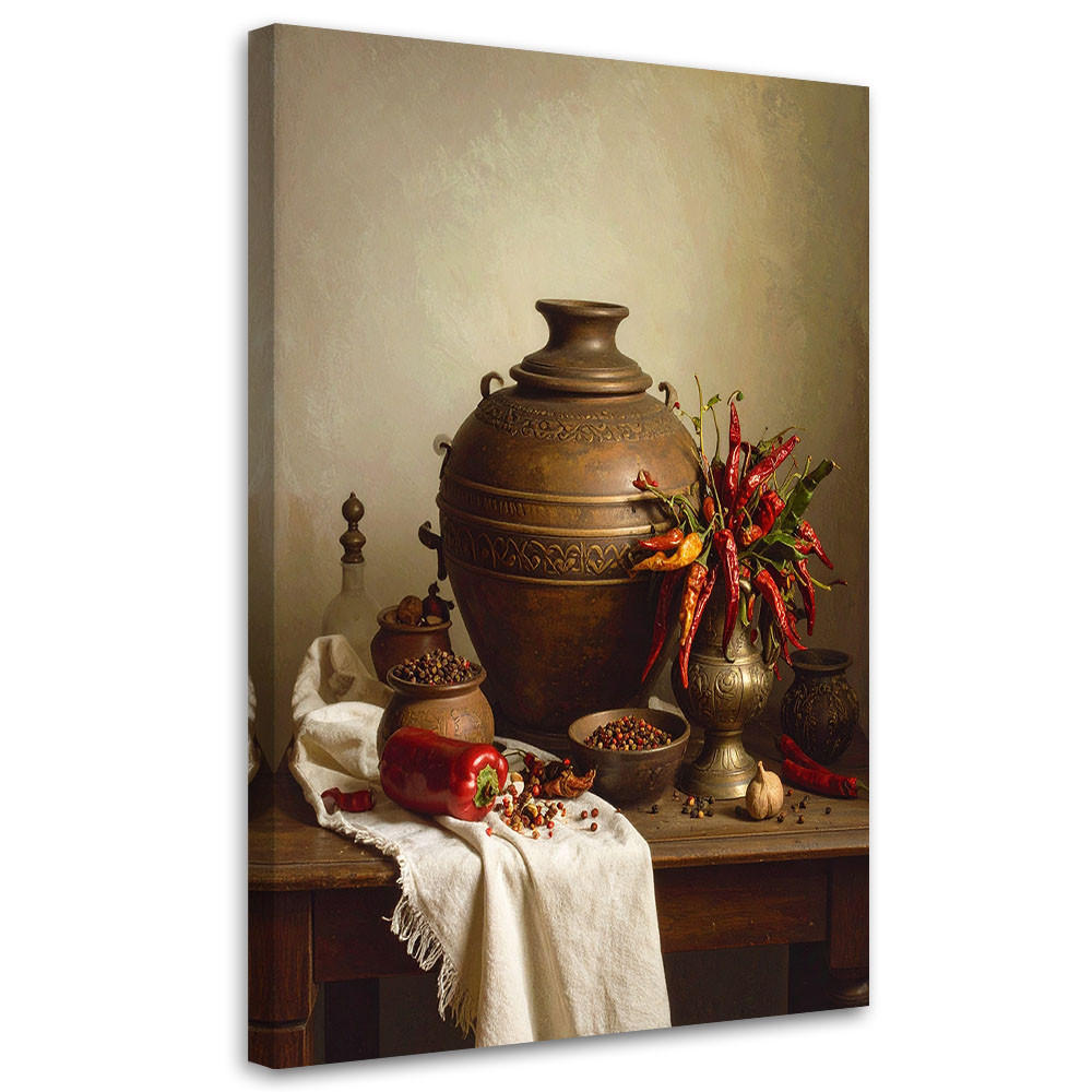 LEINWANDBILD Essen & Trinken 70x100cm - Braun, Textil (70/100cm) - Feeby