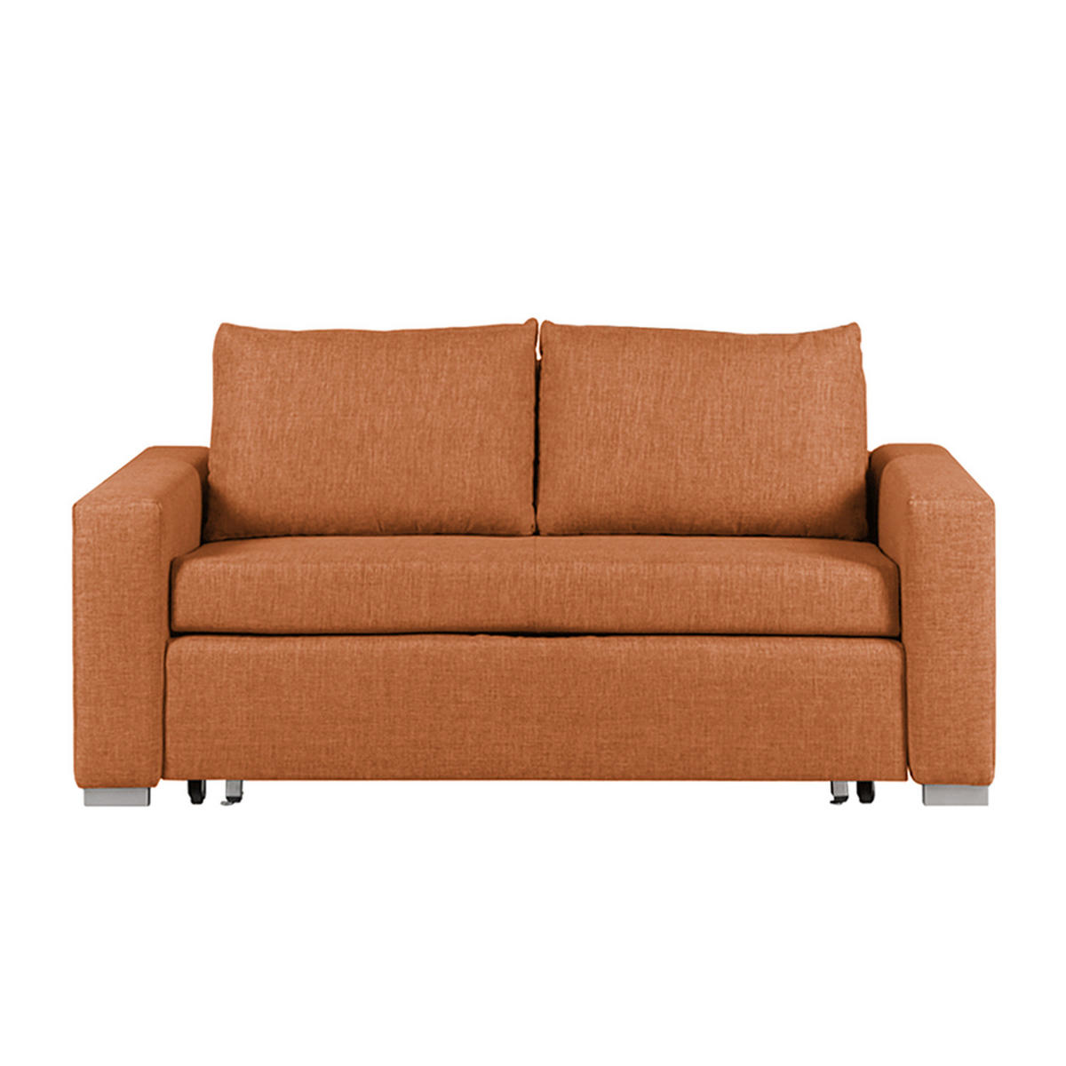 SCHLAFSOFA - Silberfarben/Orange, Textil (153/90/90cm) - home24