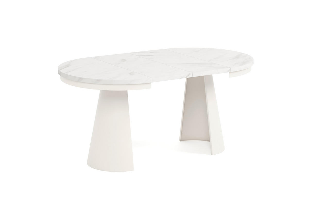 ESSTISCH CALMA Bis - Kaschmir/Weiß Hochglanz, Holzwerkstoff/Metall (100/100/76cm) - Meblini