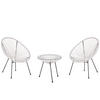 BALKONSET 2-Sitzer Rattan weiß Acapulco II - Schwarz/Weiß, Kunststoff - Beliani