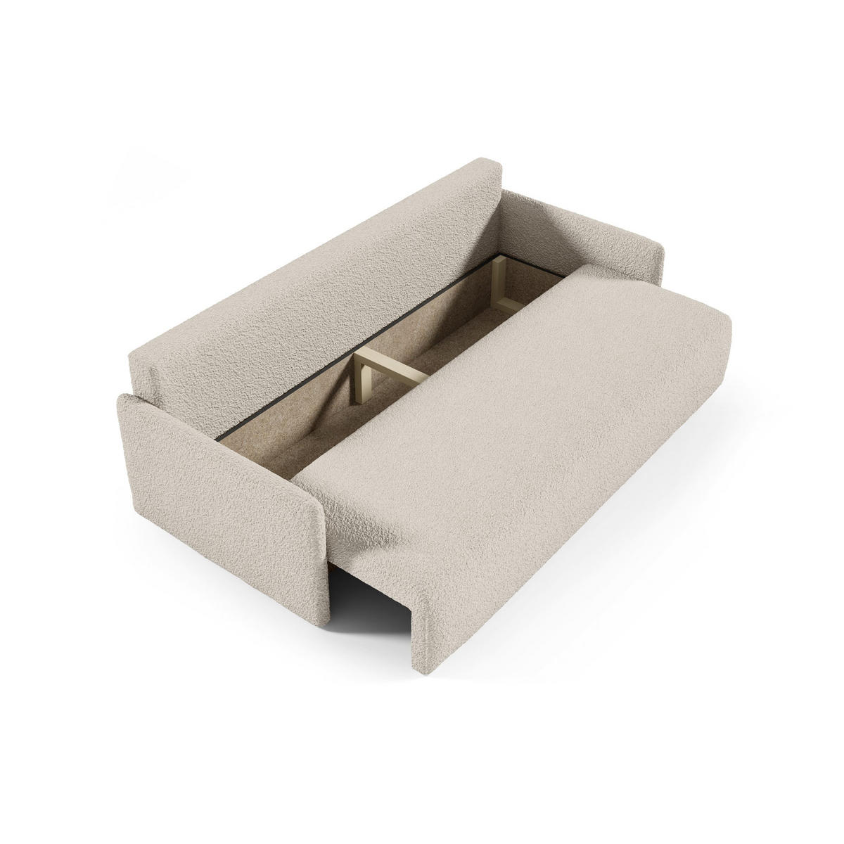 SOFA aus Bouclé-Stoff Femmo 4 Sitzer, Hellbeige - Beige, Textil (86/91/205cm) - Fedve