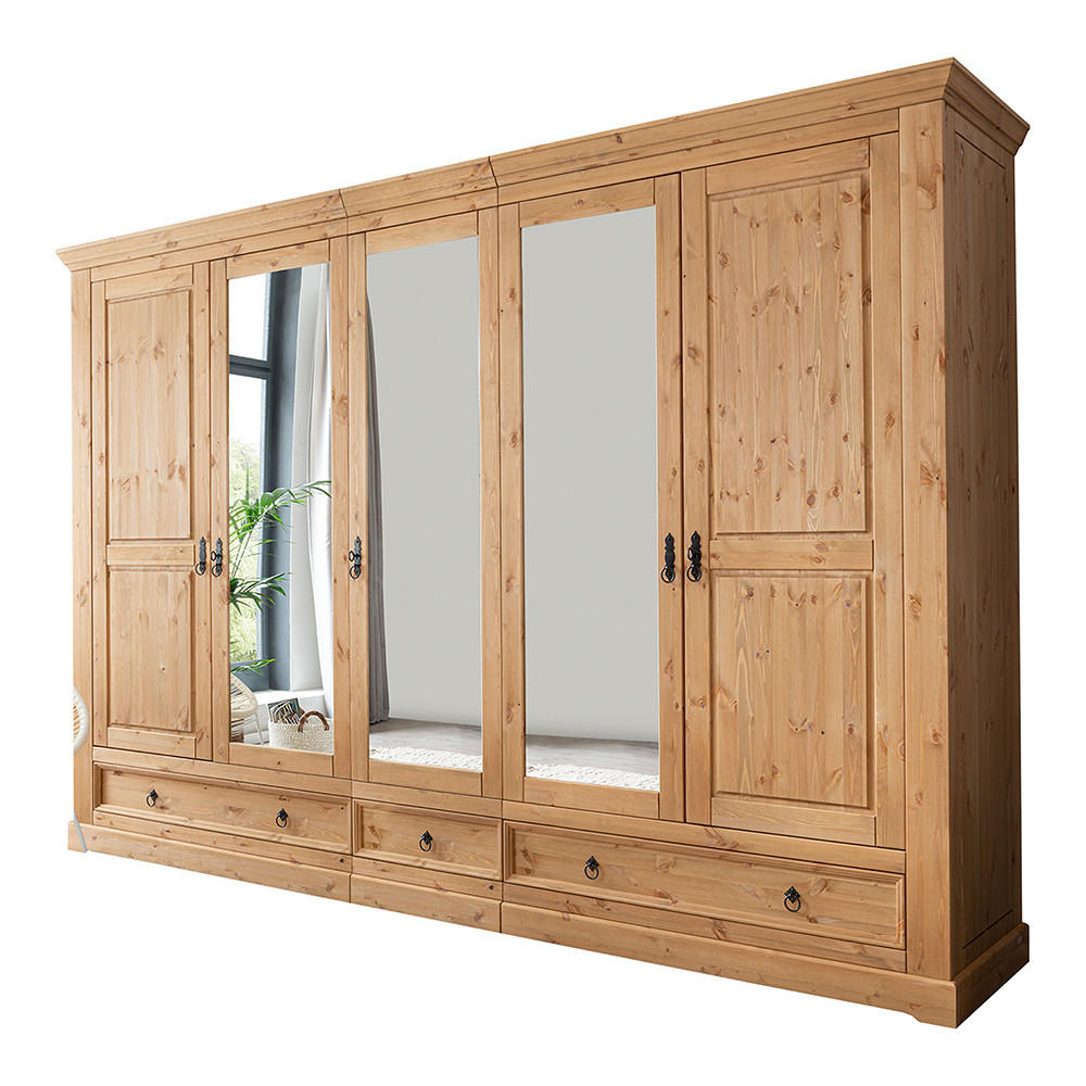 KLEIDERSCHRANK Steinkjer-69 - Braun, Holz (310/215/62cm) - Lomado
