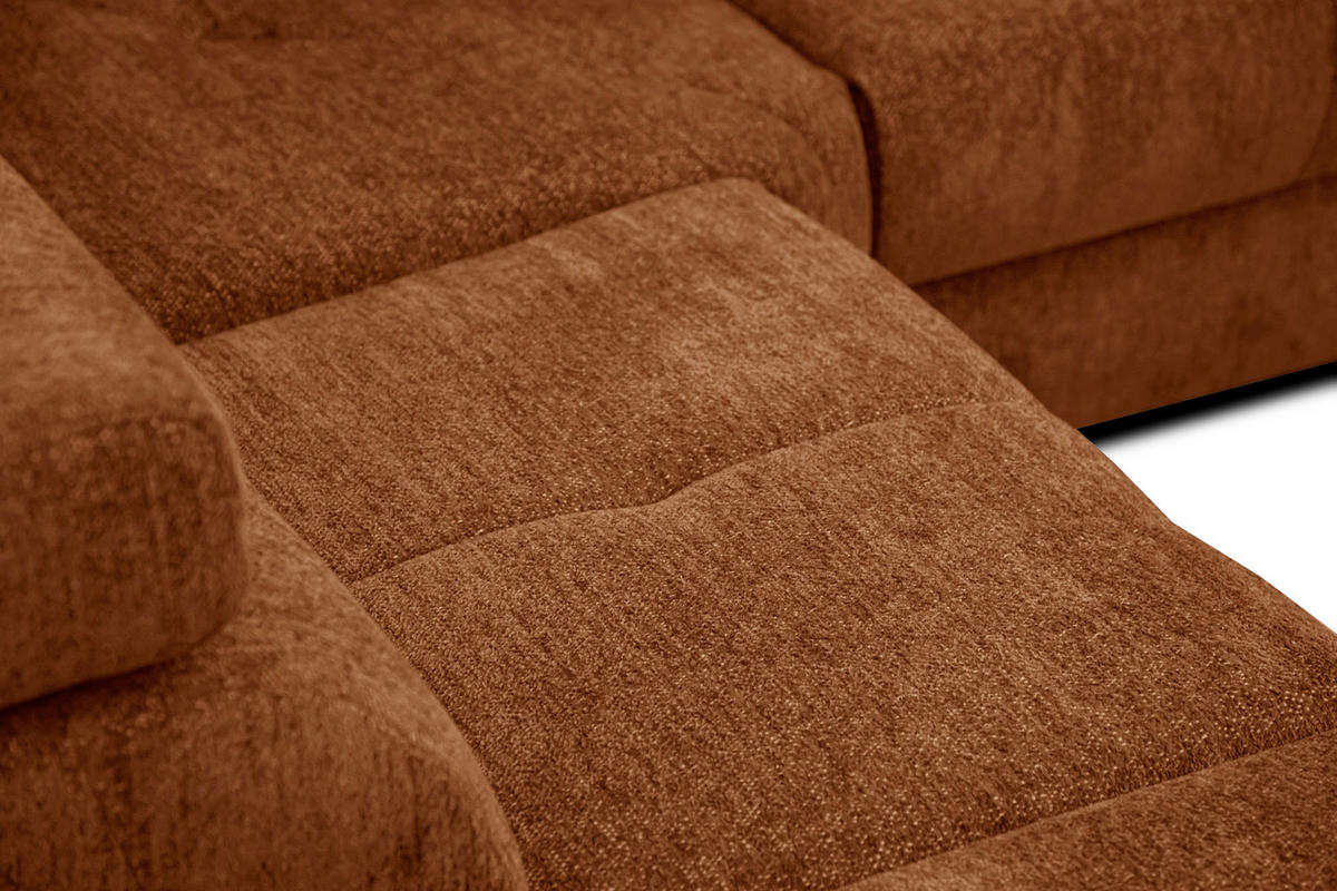 ECKSOFA CALVERA 5-Sitzer mit 1 Relaxfunktion, dunkelorange - Dunkelorange, Holzwerkstoff/Textil (239/298cm) - Courtois Laville