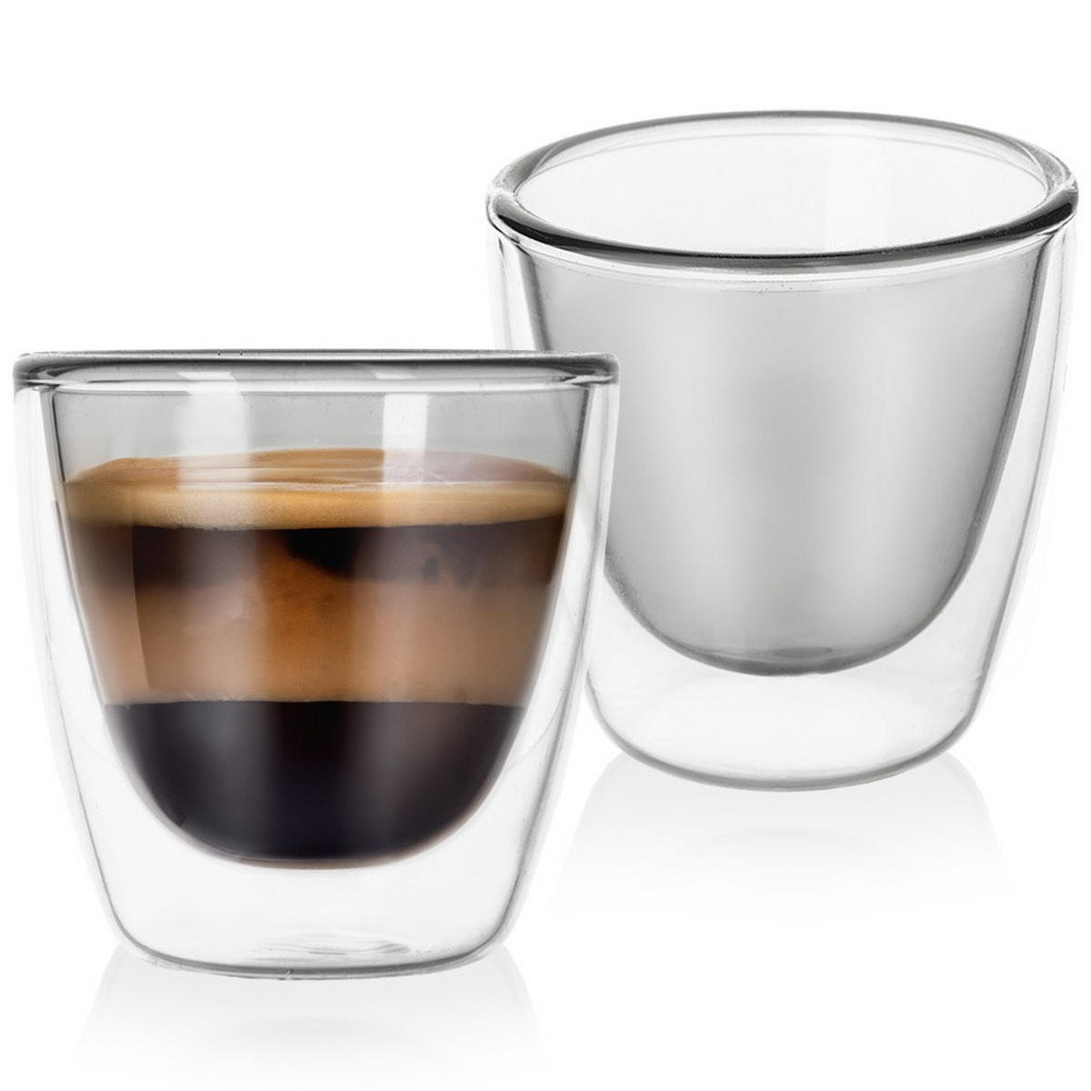 ESPRESSOGLAS-SET Double 2er-Pack transparent - Klar, Glas (0.09L) - Orion 