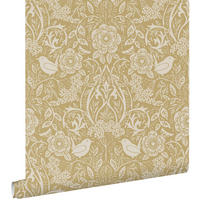 TAPETE Blumen und Vögel im Jugendstil 50 x 900 cm - Gelb, Papier (50/900cm) - ESTAhome