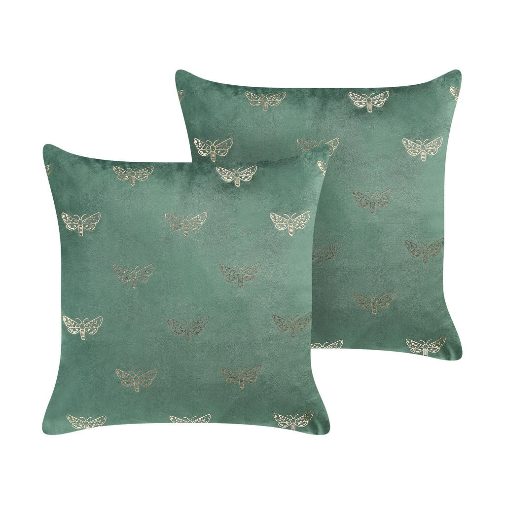 PERNĂ DECORATIVĂ set de 2 verde smarald 45/45 cm Yuzuri