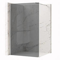 DUSCHWAND Rea Flexi Grey / Chrome 80 - Chromfarben, Glas (120/80/195cm) - REA