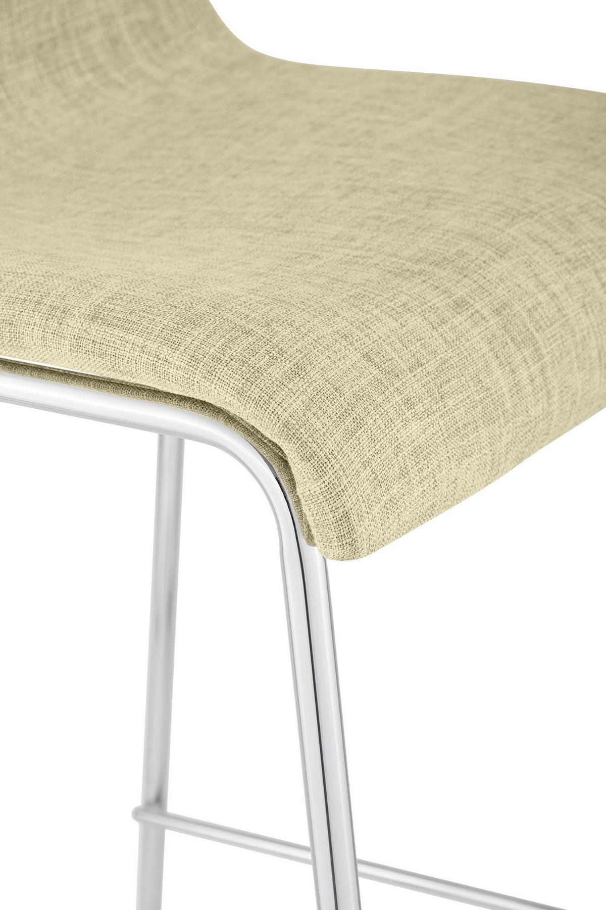 BARHOCKER Stoff Creme - Chromfarben/Creme, Textil/Metall (43/100/48cm) - CLP