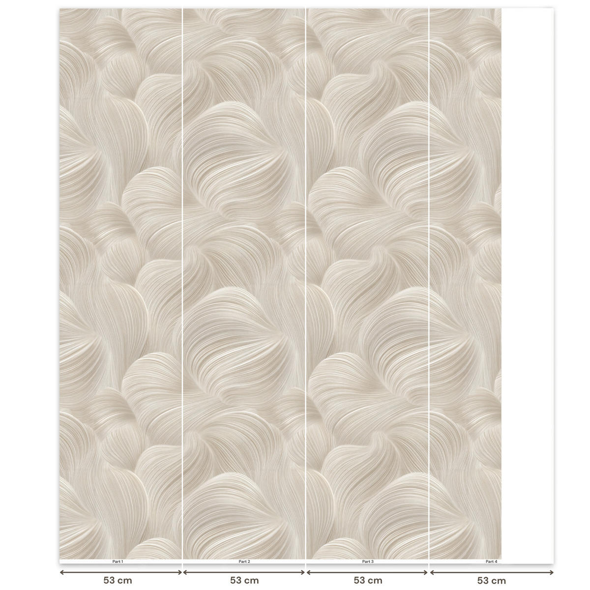 TAPETE - Lines - Ventilator - Beige - 200x240 cm - Creme, Papier (200/240cm) - OnlyWow