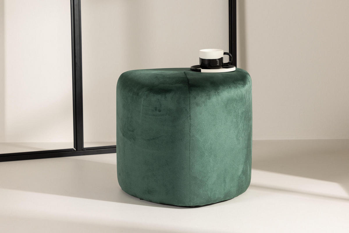 SITZPOUF PEG Grün 46x46x41 cm - Grün, Textil (46/41/46cm) - FURNLUX