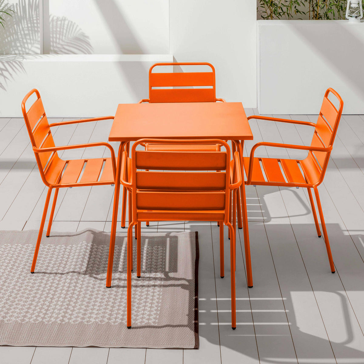 GARTENSET 5-tlg., Orangefarben - Orange, Metall - Oviala