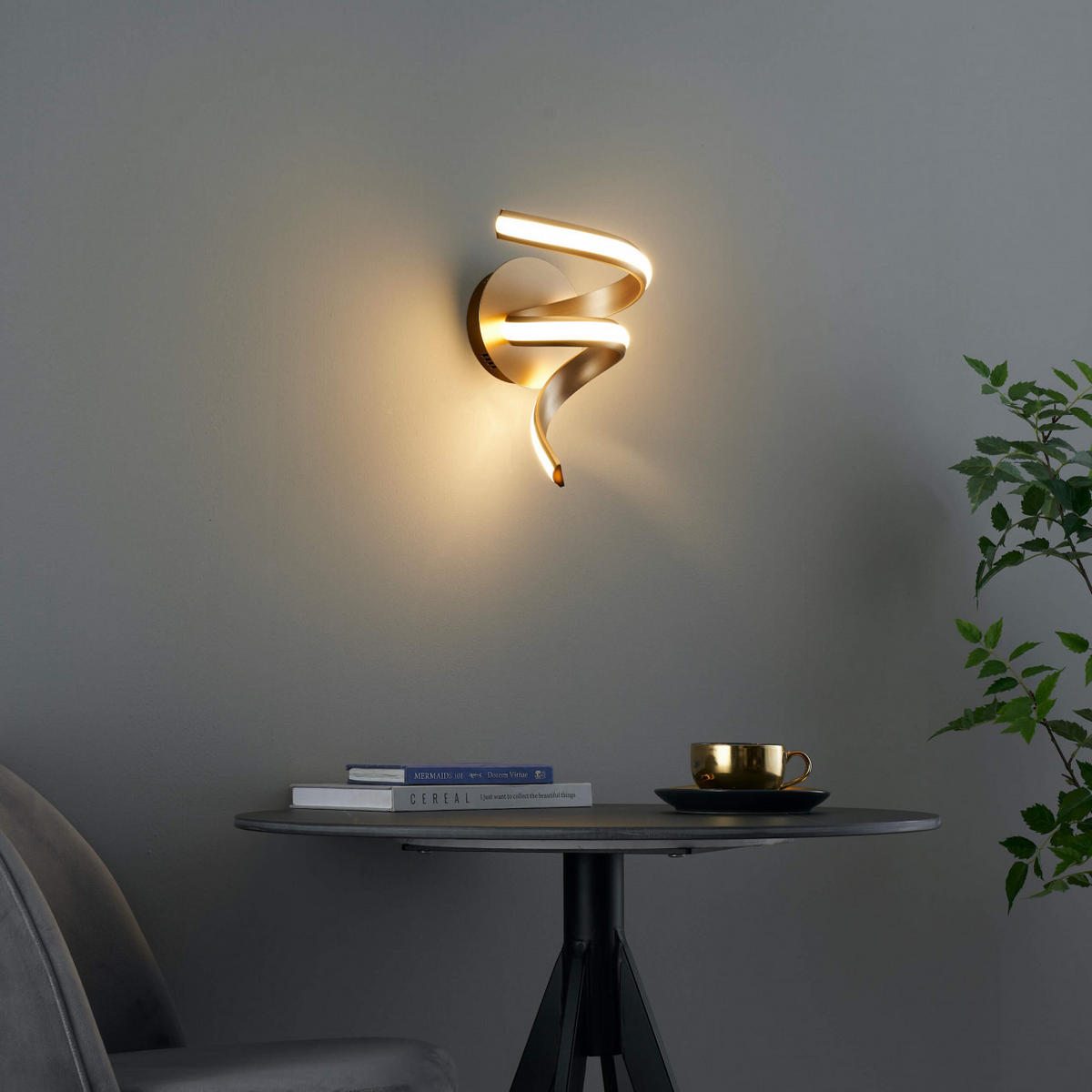 WANDLEUCHTE Kauai, Gold / Messing, 38cm - Goldfarben, Metall (20/38/20cm) - KOSILUM