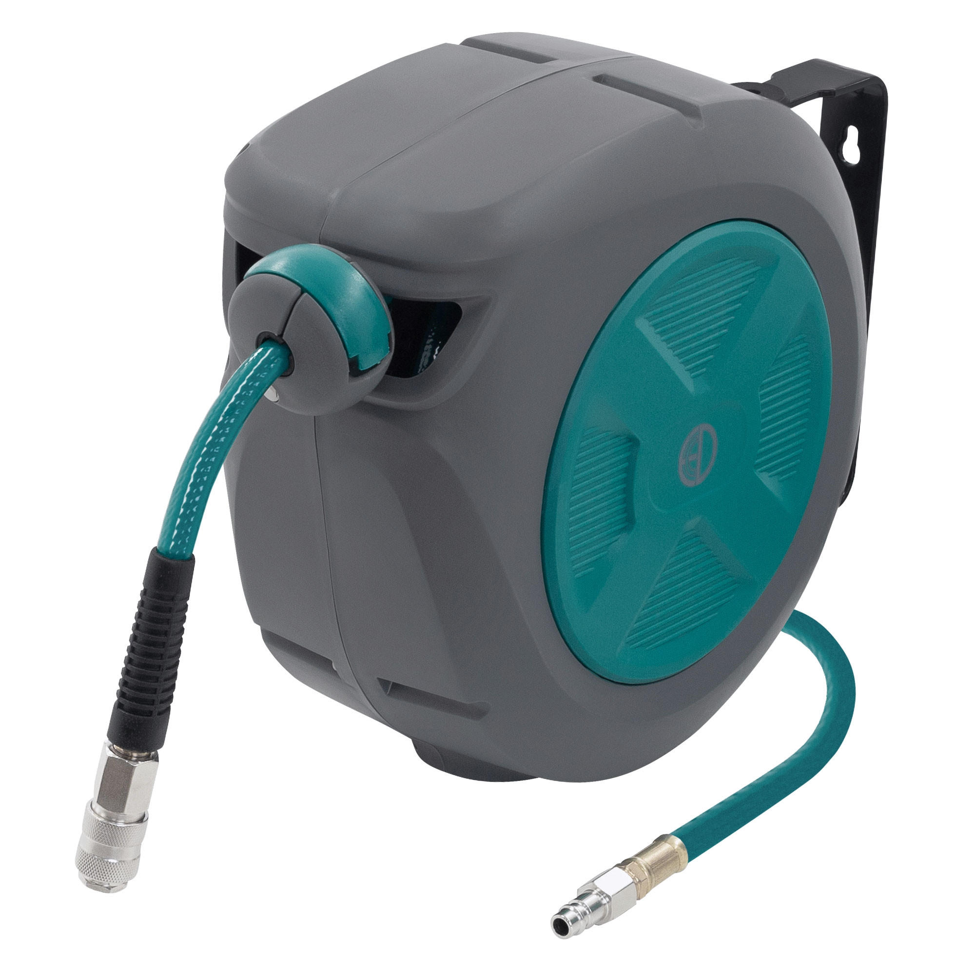 DRUCKLUFTSCHLAUCHTROMMEL 10m+1m - Grau, Kunststoff (14/26/39cm) - ECD-Germany