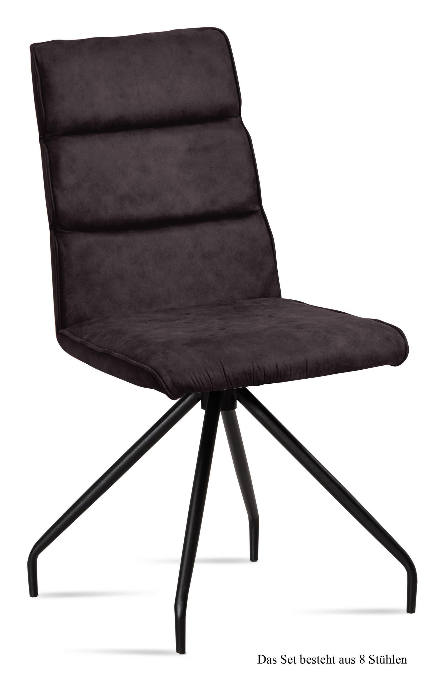 ESSZIMMERSTUHL (8er-Set) Devnet 47x92x60 Schwarz/Espresso - Dunkelbraun/Schwarz, Kunststoff (60/92/47cm) - 58aufmkessel