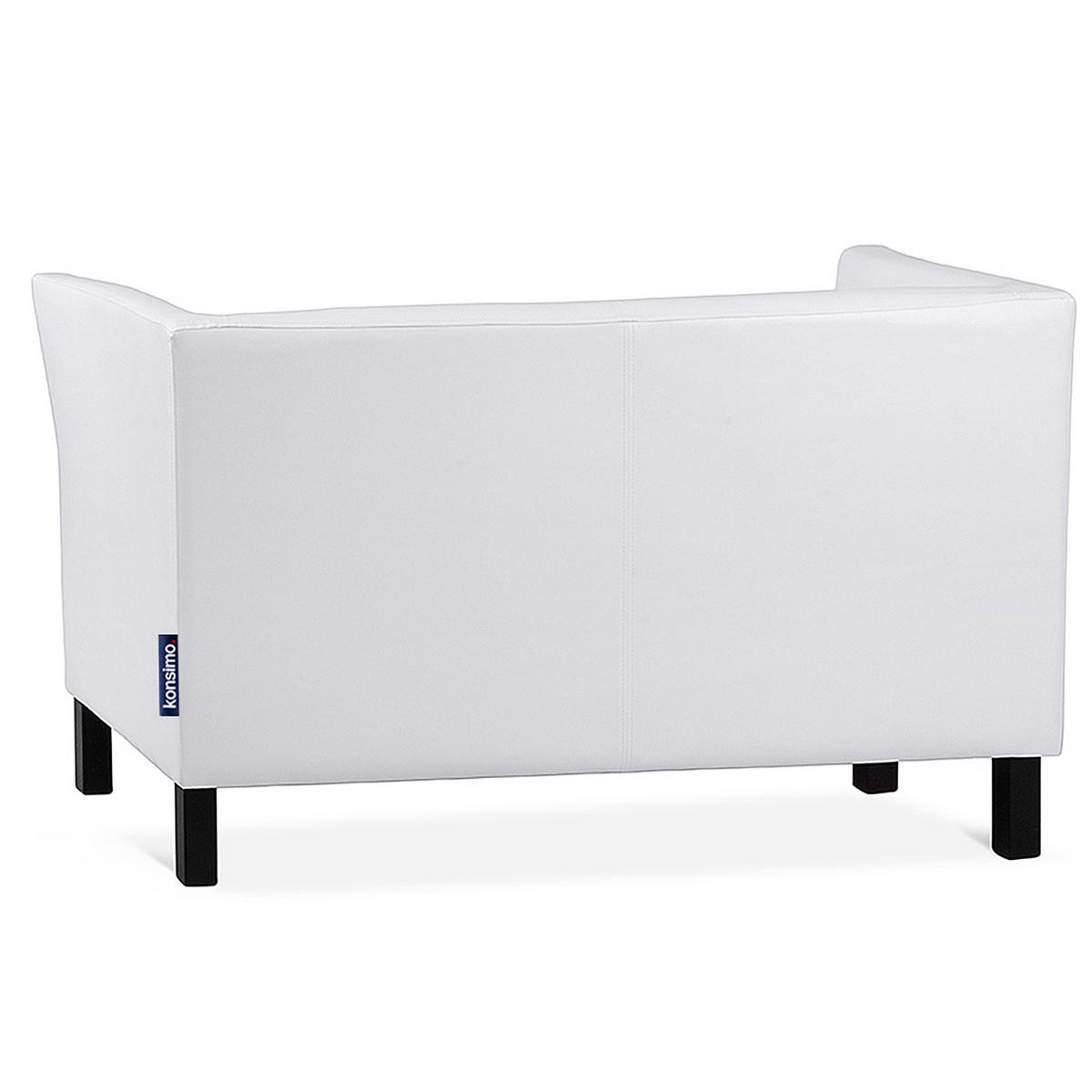 2-SITZER-SOFA ESPECTO Lederoptik, weiß - Schwarz/Weiß, Textil (67/71/130cm) - KONSIMO®