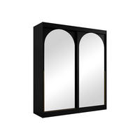 SCHIEBETÜRENSCHRANK Modin 180 - Goldfarben/Schwarz, Holzwerkstoff/Kunststoff (180/216/65cm) - MIRJAN24