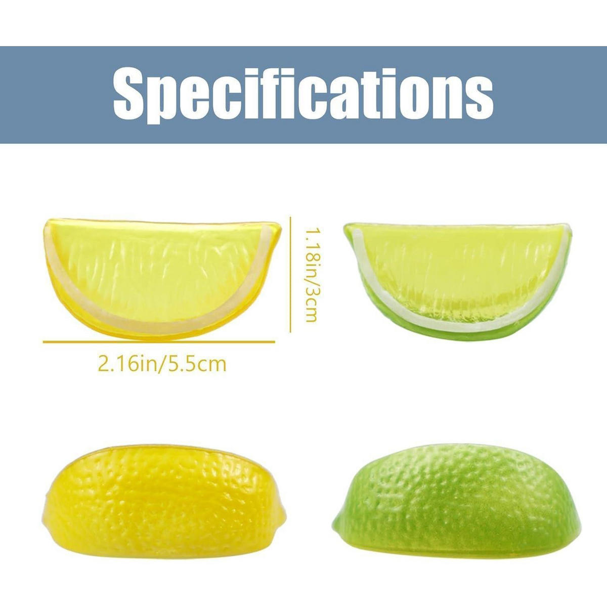 DEKO-FRÜCHTE 8-teiliges Set Zitrone/Limette Kunststoff Gelb/Grün - Multicolor, Kunststoff (3.1cm)