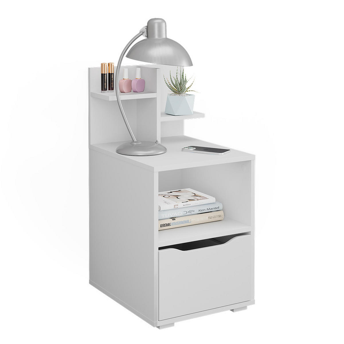 NACHTTISCH Ruben Weiß 40 x 82.2 cm mit Schublade - Weiß, Holzwerkstoff (40/82.2/48cm) - Vicco